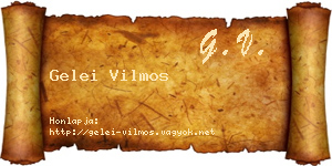 Gelei Vilmos névjegykártya